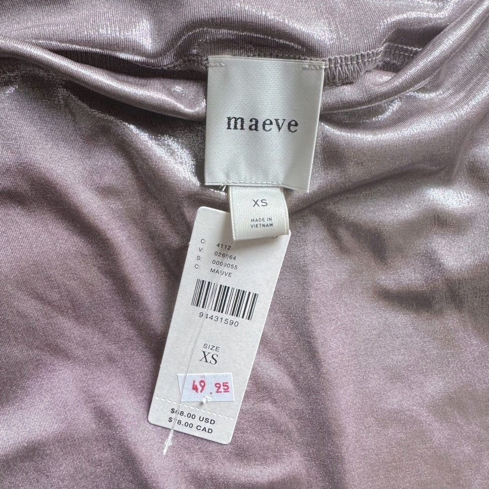 NWT Size XS - Anthropologie Maeve Mock-Neck Ruched Shine Tank (NWT US$ 68) - Picture 14 of 14